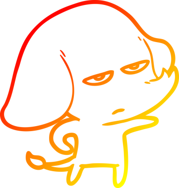 Bir insan tarafından çizilmiş kızgın bir fil çizimi.