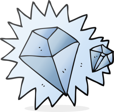 Bir insan tarafından çizilmiş karikatür elmasları.