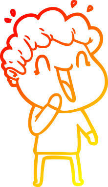 Bir insan tarafından çizilmiş mutlu bir adamın çizgi çizimi.