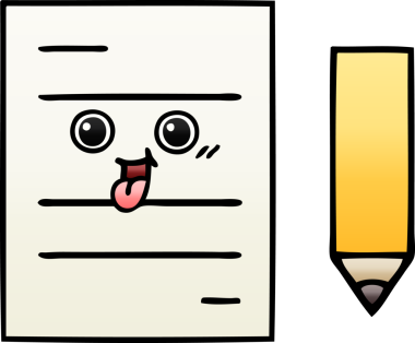 Bir insan tarafından çizilmiş bir test kağıdının gölgelenmiş karikatürü