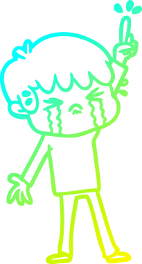 Bir insan tarafından çizilmiş ağlayan çizgi film çocuğu çizimi.