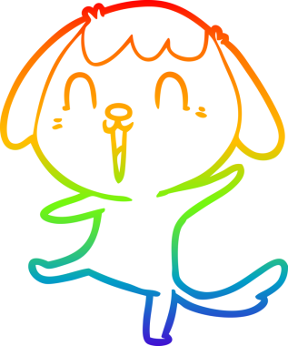 gökkuşağı gradyan çizimi Mutlu bir çizgi köpek çizimi Bir insan tarafından çizilmiş