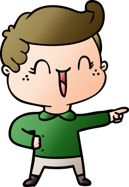 Bir insan tarafından çizilmiş, gülen çocuk.