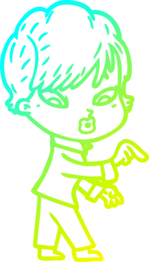 Bir insan tarafından çizilmiş bir karikatür kadın çizimi.