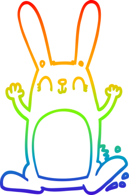 gökkuşağı gradyan çizgi çizimi bir insan tarafından çizilmiş bir çizgi tavşan