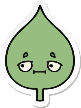 Bir insan tarafından çizilmiş sevimli bir çizgi film yaprağının çıkartması.