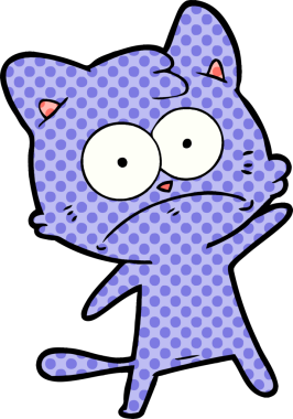 bir insan tarafından çizilmiş sinirli bir kedi.