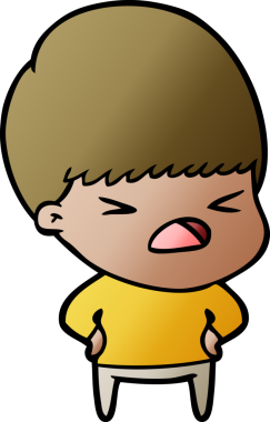 Çizgi film bir insan tarafından çizilmiş stresli adam