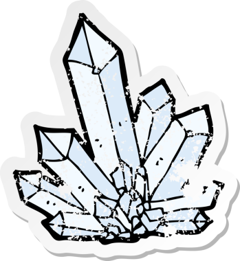 Bir insan tarafından çizilmiş bir karikatür kristalinin gerilimli yapıştırması.