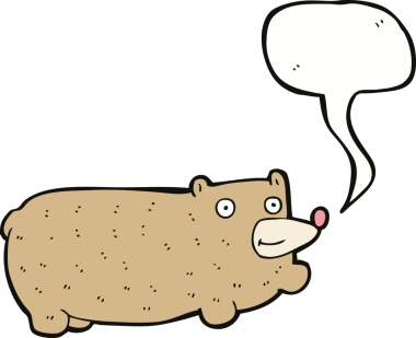 Bir insan tarafından çizilmiş komik bir çizgi film ayısı.