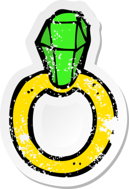 Bir insan tarafından çizilmiş yakut bir yüzüğün gerilimli çıkartması.