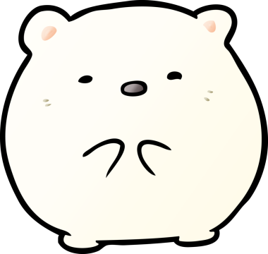 Bir insan tarafından çizilmiş şirin bir kutup ayısı.