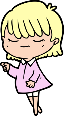 Bir insan tarafından çizilmiş karikatür kadın.