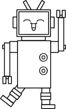 Bir insan tarafından çizilmiş robot çizimi