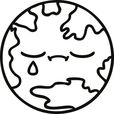 Bir insan tarafından çizilmiş bir gezegenin çizgi çizimi.