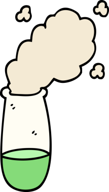 Bir insan tarafından çizilmiş karalama tarzı çizgi film test tüpü.