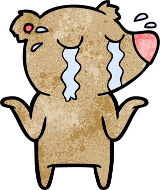 Bir insan tarafından çizilmiş ağlayan ayı.