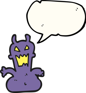 Bir insan tarafından çizilmiş serbest konuşma balonu karikatürü küçük uzaylı