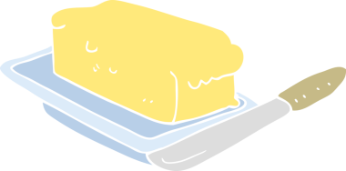 Bir insan tarafından çizilmiş tereyağının düz renk çizimi