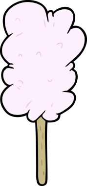 Bir insan tarafından çizilmiş çubuk üzerinde şeker diş ipi.