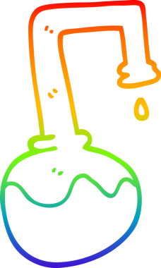 Bir insan tarafından çizilen köpüren kimyasalların gökkuşağı gradyan çizimi