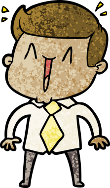 Bir insan tarafından çizilmiş mutlu bir adam.