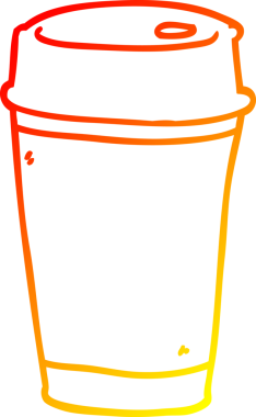 Bir insan tarafından çizilmiş bir kahve fincanının sıcak çizgi çizimi