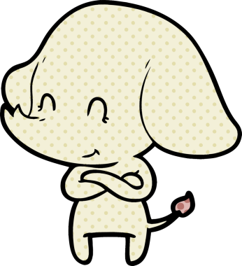 Bir insan tarafından çizilmiş şirin bir fil.