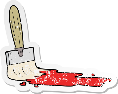 Bir insan tarafından çizilmiş karikatür fırçasının sıkıntılı çıkartması.