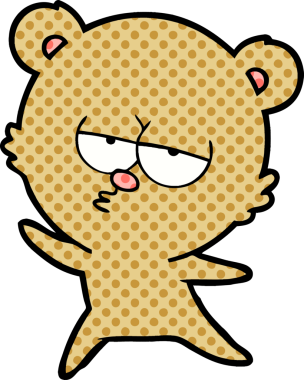 Bir insan tarafından çizilmiş sıkılmış ayı çizgi filmi