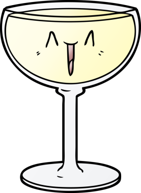 Bir insan tarafından çizilmiş bir şarap kadehi.