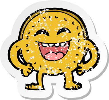 Bir insan tarafından çizilmiş, kederli bir çizgi film çıkartması.