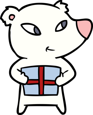 Bir insan tarafından çizilmiş şirin bir kutup ayısı.