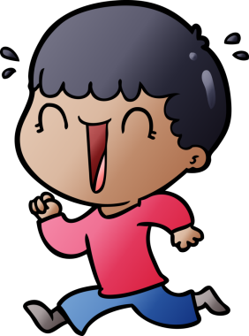 Bir insan tarafından çizilmiş gülen karikatür adam.