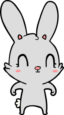 Bir insan tarafından çizilmiş şirin çizgi film tavşanı.