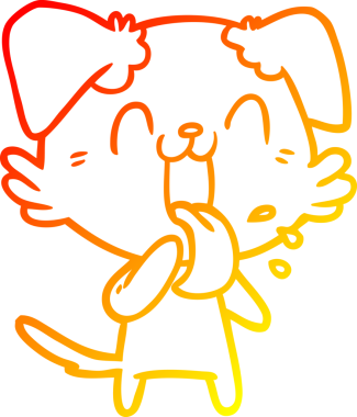 Bir insan tarafından çizilmiş çizgi film köpeğinin sıcak çizgi çizimi