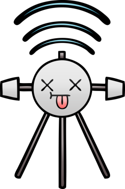 Bir insan tarafından çizilmiş bir uydunun eğimli gölgeli karikatürü