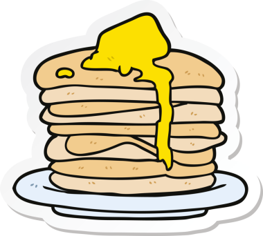 Bir insan tarafından çizilmiş bir yığın krep etiketi.