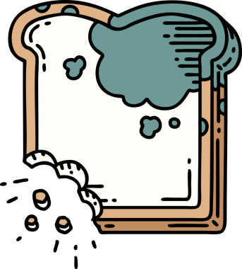 Bir insan tarafından çizilmiş geleneksel küflü ekmek dövmesi.