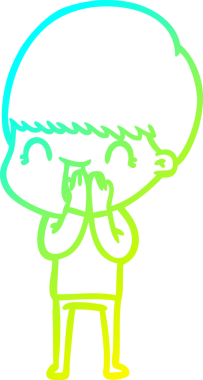 Bir insan tarafından çizilmiş mutlu çizgi film çocuğu çizimi.