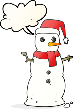 Bir insan tarafından çizilmiş serbest konuşma balonu kardan adam.