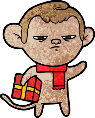 Bir insan tarafından çizilmiş çizgi maymun.