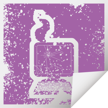 Bir insan tarafından çizilmiş bozuk bilgisayar grafik vektör illüstrasyon simgesi