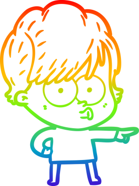 gökkuşağı gradyan çizimi bir insan tarafından çizilmiş bir karikatür kadın