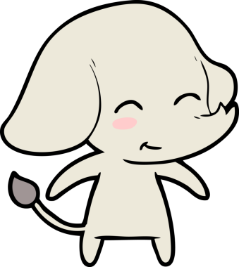 Bir insan tarafından çizilmiş şirin bir fil.