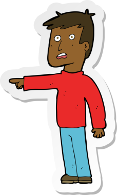 Bir insan tarafından çizilmiş çizgi film karakterinin çıkartması.