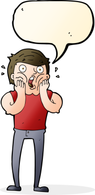 Bir insan tarafından çizilmiş konuşma baloncuğuyla nefes nefese kalmış bir adam.