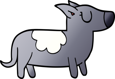 Bir insan tarafından çizilmiş mutlu bir köpek.