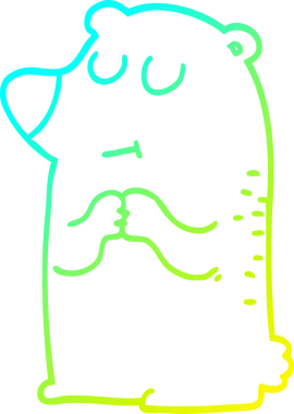 Bir insan tarafından çizilmiş utangaç bir ayının çizdiği soğuk çizgi.