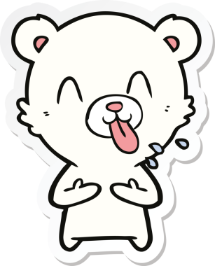 Bir insan tarafından çizilmiş kaba bir kutup ayısının çıkartması.